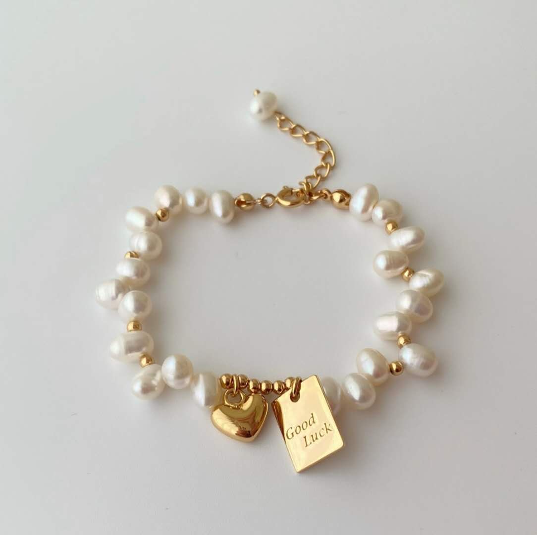 Pulsera perla de agua natural