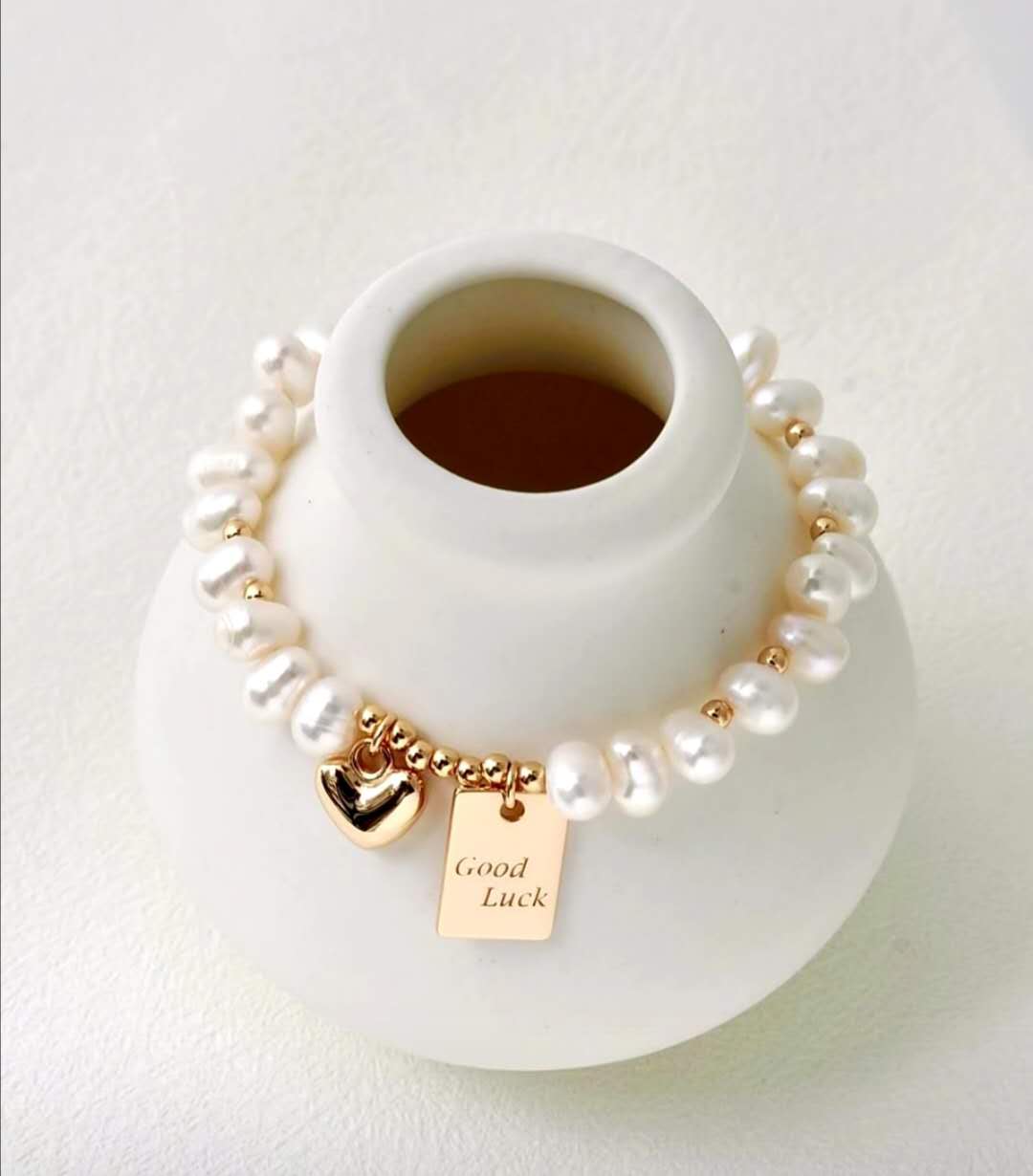 Pulsera perla de agua natural