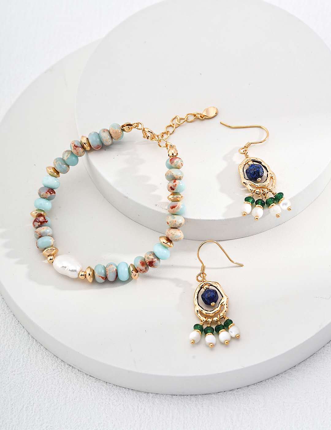Pulsera con piedras naturales plata de ley S925