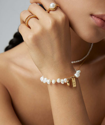 Pulsera perla de agua natural